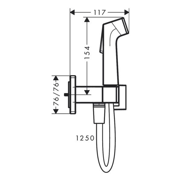 Hansgrohe Гигиенический душ E 1 jet EcoSmart+ со смесителем золото брашированное 29233990