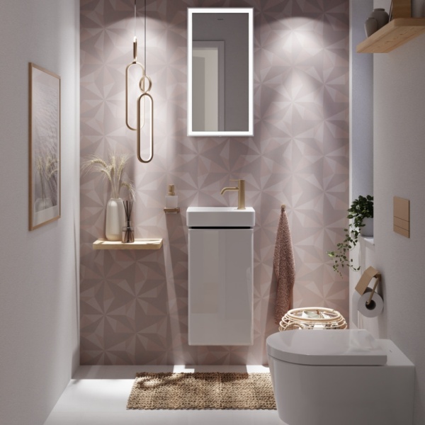 Cмеситель для раковины hansgrohe Tecturis S 80 CoolStart EcoSmart+, 73301140, шлифованная бронза