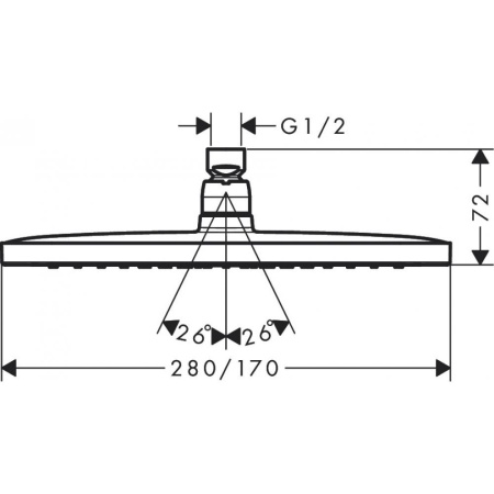 Верхний душ hansgrohe Croma E 280 1jet 26257000, хром