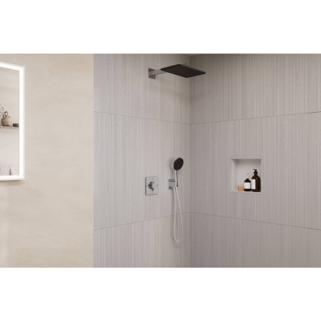 Душевая система hansgrohe Raindance Alive Q Design ShowerSet 210/340 1jet с термостатом ShowerSelect Comfort E, 24620000, хром