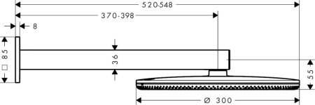 Тропический душ Hansgrohe Raindance Alive S 300 2jet 24540140 шлифованная бронза