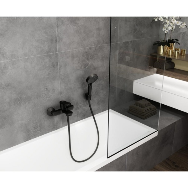 Смеситель для ванны однорычажный Hansgrohe Vernis Blend 71440670, матовый черный