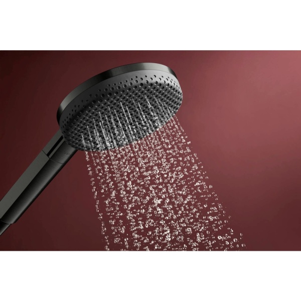 Душевой гарнитур hansgrohe Raindance Alive Select S 125, 3 струи, со штангой Unica E Puro 90 см, 24601340, шлифованный черный хром