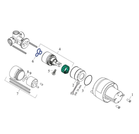 Комплект смеситель для душа и скрытая часть Hansgrohe 71658670S Vernis Shape черный