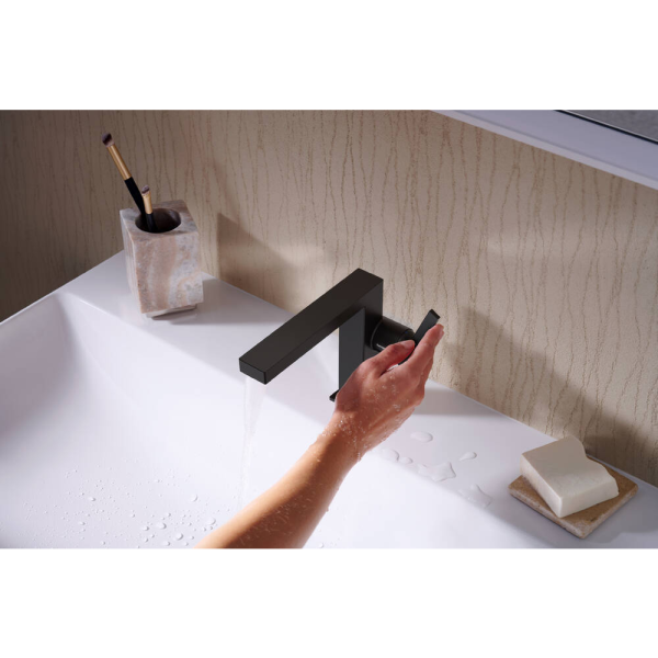 Смеситель для раковины hansgrohe Tecturis E 110 Fine CoolStart, EcoSmart+, 73021670, матовый черный
