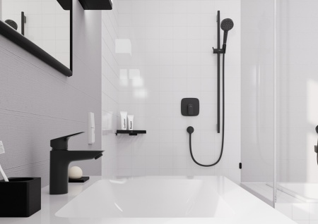 Hansgrohe Logis Смеситель для раковины 100 без донного клапана черный матовый 71101670