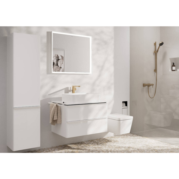 Смеситель для раковины hansgrohe Tecturis E 240 Fine CoolStart, EcoSmart+, с донным клапаном Push-Open, 73070140, шлифованная бронза