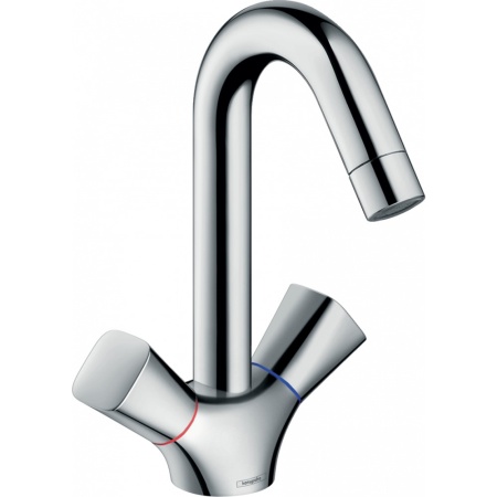Смеситель hansgrohe Logis для раковины с двумя рукоятками без сливного набора 71221000, хром