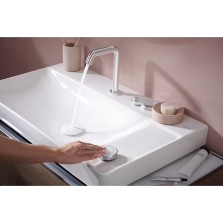 Смеситель для раковины hansgrohe Tecturis S 150 CoolStart EcoSmart+, с донным клапаном, 73353000, хром