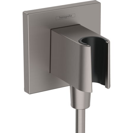Шланговое подключение hansgrohe FixFit Porter E с держателем для душа 26889340, шлифованный черный хром