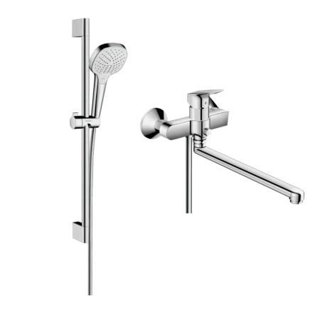 Готовый набор для ванны hansgrohe Logis с ручным душем Croma HG-PR165, хром
