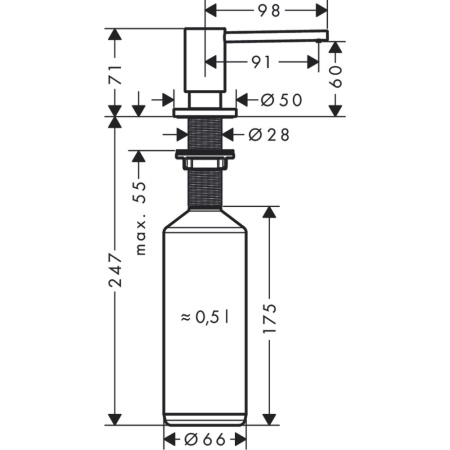 Диспенсер для геля hansgrohe A41 40438000, хром