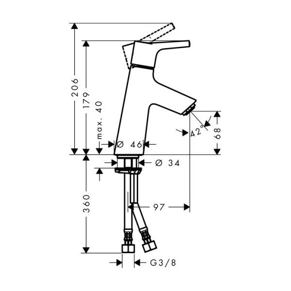 Hansgrohe Talis S Смеситель для раковины хром 72011000