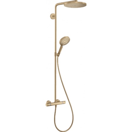 Душевая система hansgrohe Raindance Select S Showerpipe 240 1jet PowderRain с термостатом 27633140, шлиф. Бронза