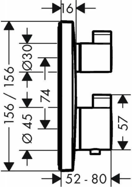 Hansgrohe 15714990S Set HG Ecostat Square термостатический смеситель для душа (15714990+01800180), полированное золото