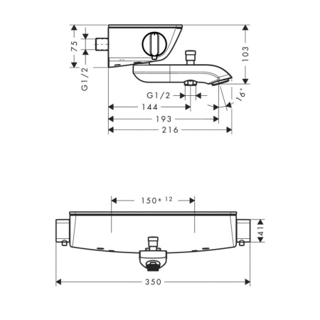 Термостат hansgrohe Ecostat Select для ванны 13141400, белый/хром