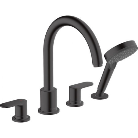 Смеситель на край ванны на 4 отверстия Hansgrohe Vernis Blend 71456670, матовый черный