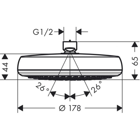 Верхний душ Hansgrohe 160 1jet EcoSmart 9 л/мин. 26578000, хром