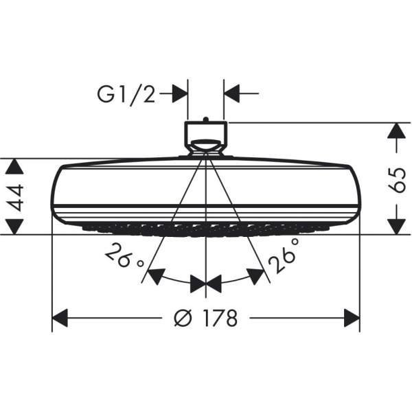 Верхний душ Hansgrohe 160 1jet EcoSmart 9 л/мин. 26578000, хром