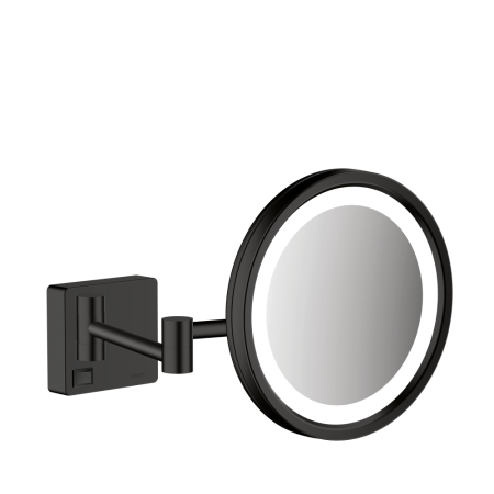 Косметическое зеркало hansgrohe AddStoris с подсветкой 41790670, матовый черный