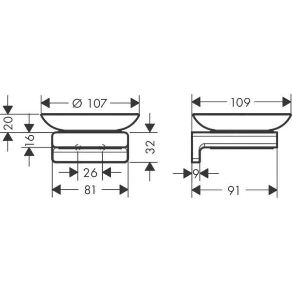 Мыльница AddStoris Hansgrohe 41746670, матовый черный