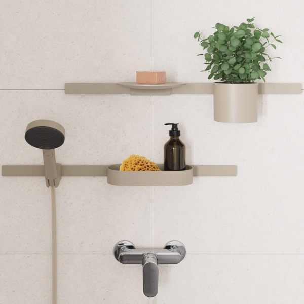 Держатель ручного душа hansgrohe WallStoris Planet Edition с креплением на штангу и регулировкой высоты 28918210, песок