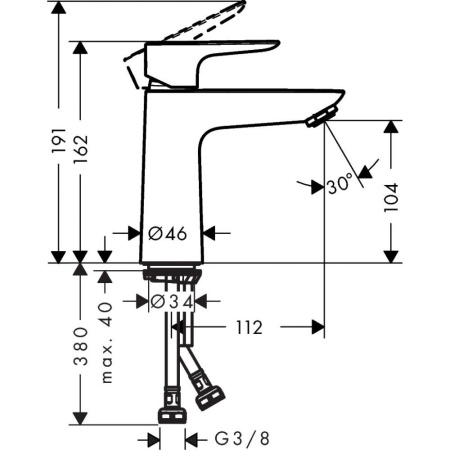 Смеситель для раковины Hansgrohe Talis E 110 71712000, хром