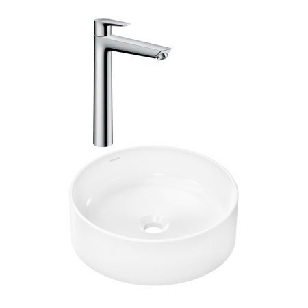 Готовый набор для раковины hansgrohe Xuniva S накладной со смесителем Talis E 240 HG-PR269, белый/хром