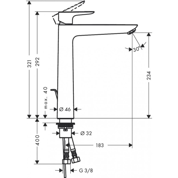 Смеситель hansgrohe Talis E для раковины 71716000, хром