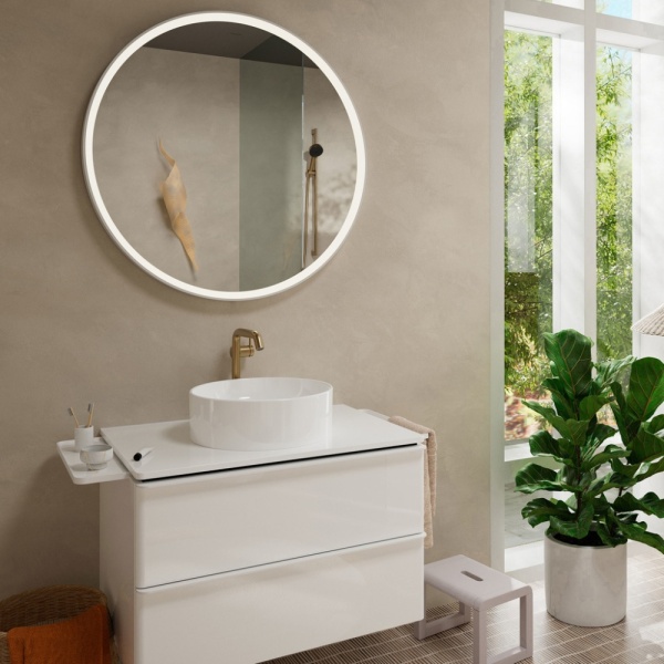 Смеситель для раковины hansgrohe Tecturis S 240 Fine, CoolStart, EcoSmart+, 73372140, шлифованная бронза