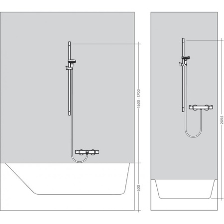 Душевой набор hansgrohe Croma Select S 1jet со штангой 90 см 26574400, белый/хром
