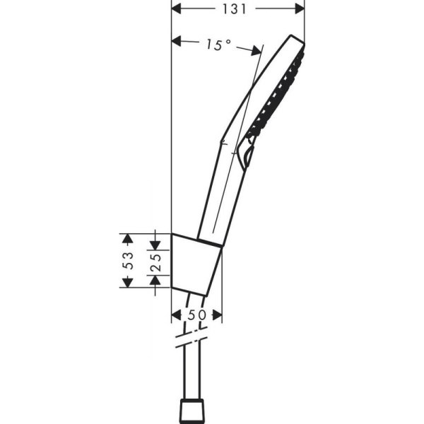 Душевой набор 120 3jet с держателем и шлангом 125 см 26701000, Hansgrohe Raindance Select хром