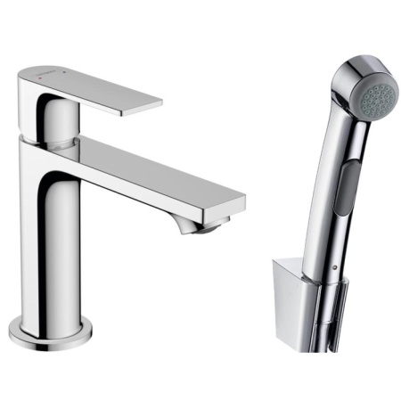 Смеситель для раковины hansgrohe Rebris E 110 с гигиеническим душем 72216000, хром