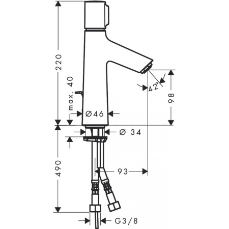 Смеситель hansgrohe Talis Select S для раковины 72042000, хром