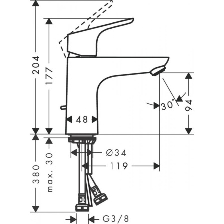 Смеситель для раковины hansgrohe Focus 31607000, хром