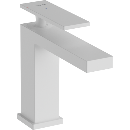 Смеситель для раковины hansgrohe Tecturis E 110 CoolStart, EcoSmart+, с донным клапаном, 73014700, матовый белый