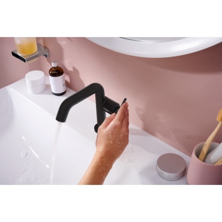 Смеситель для раковины hansgrohe Tecturis S 110 Fine CoolStart, EcoSmart+, 73321670, матовый черный