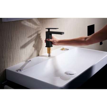 Смеситель для раковины hansgrohe Tecturis E 110 CoolStart, EcoSmart+, 73012670, матовый черный