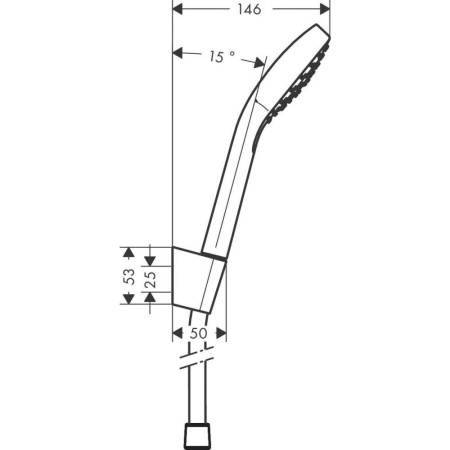 Душевой набор hansgrohe Croma Select S 1jet с держателем и шлангом 160 см 26410400, белый/хром