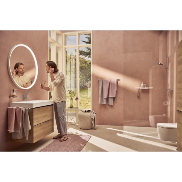 Смеситель для раковины hansgrohe Tecturis S 210 Fine, CoolStart, EcoSmart+, cо сливным гарнитуром Push-Open, 73360000, хром