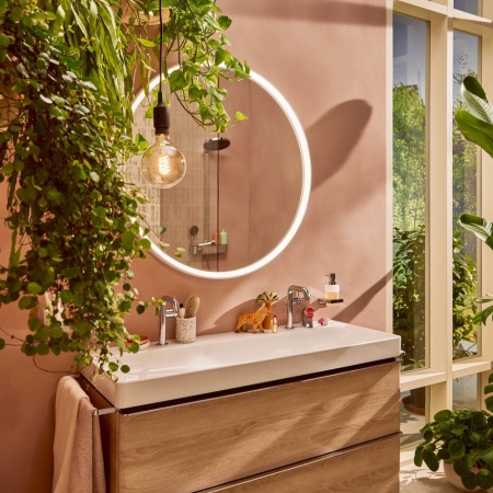 Смеситель для раковины hansgrohe Tecturis S 110 Fine CoolStart, EcoSmart+, с донным клапаном, 73323000, хром