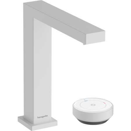 Смеситель для раковины hansgrohe Tecturis E 150 CoolStart EcoSmart+, с донным клапаном, 73053700, матовый белый