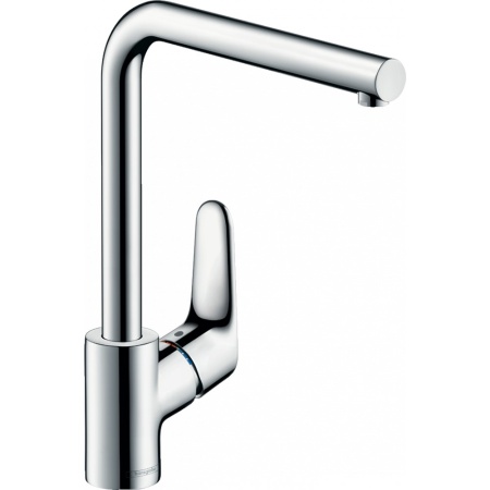 Смеситель hansgrohe Focus для кухонной мойки с поворотным L-образным изливом 31817000, хром