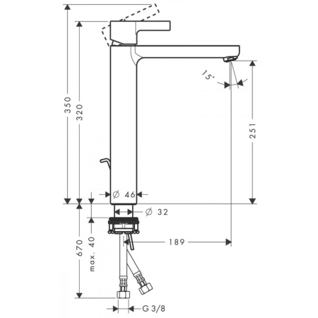 Смеситель hansgrohe Metris S для раковины 31022000, хром