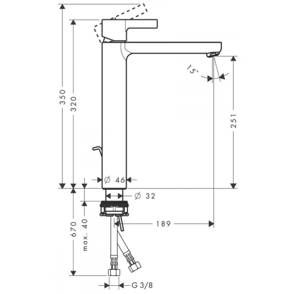 Смеситель hansgrohe Metris S для раковины 31022000, хром