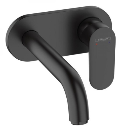 Смеситель для раковины настенный, излив 20,4  Hansgrohe Vernis Blend 71576670, матовый черный