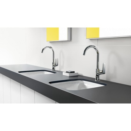 Смеситель hansgrohe Logis для раковины с поворотным изливом без сливного набора 71131000, хром