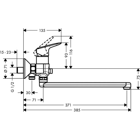 Смеситель hansgrohe Logis для ванны 71402000, хром