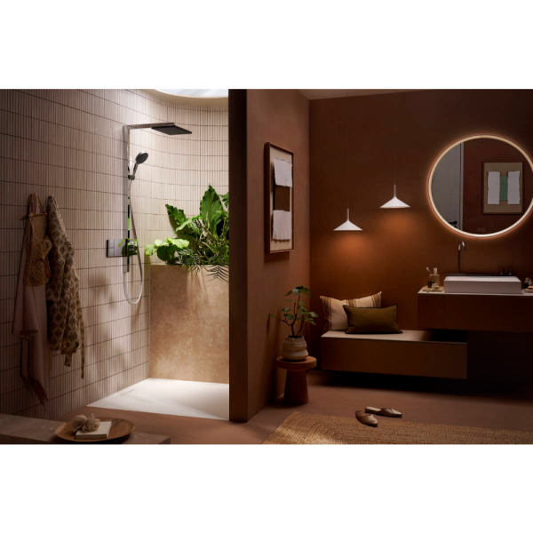 Душевая система hansgrohe Raindance Alive Q Showerpipe 210/340 1jet с термостатом ShowerSelect Comfort, 24580000, хром