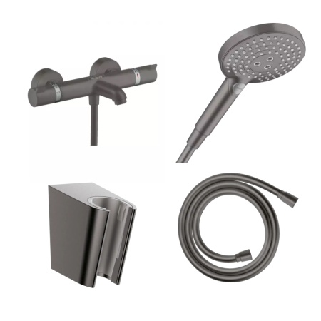 Готовый набор для ванны hansgrohe Ecostat с ручным душем Raindance HG-PR121, шлифованный хром